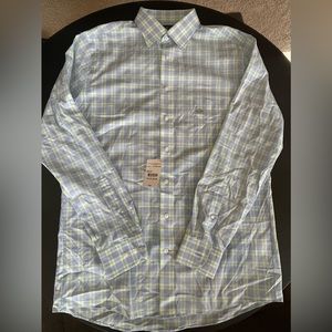 NWT Fitted Stafford Travel Long Sleeve Button Up Shirt -Large